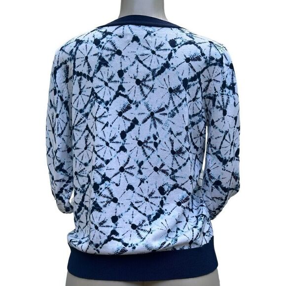 Thakoon X Target Shibori Cardigan Women's Large Blue & White Button Front Cotton - Picture 4 of 8
